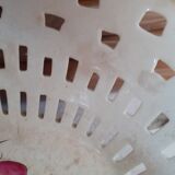 Set of earthenware Lunéville: small plate, oval dish + basket. Openwork edges.