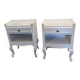 Pair of white patinated Louis XV style bedside tables