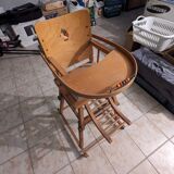 Vintage wooden baby high chair