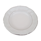 Plat rond creux grand modèle en porcelaine Kronester Bavaria blanche et liseré argenté