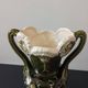 barbotine vase with art nouveau thistle flowers, very rare