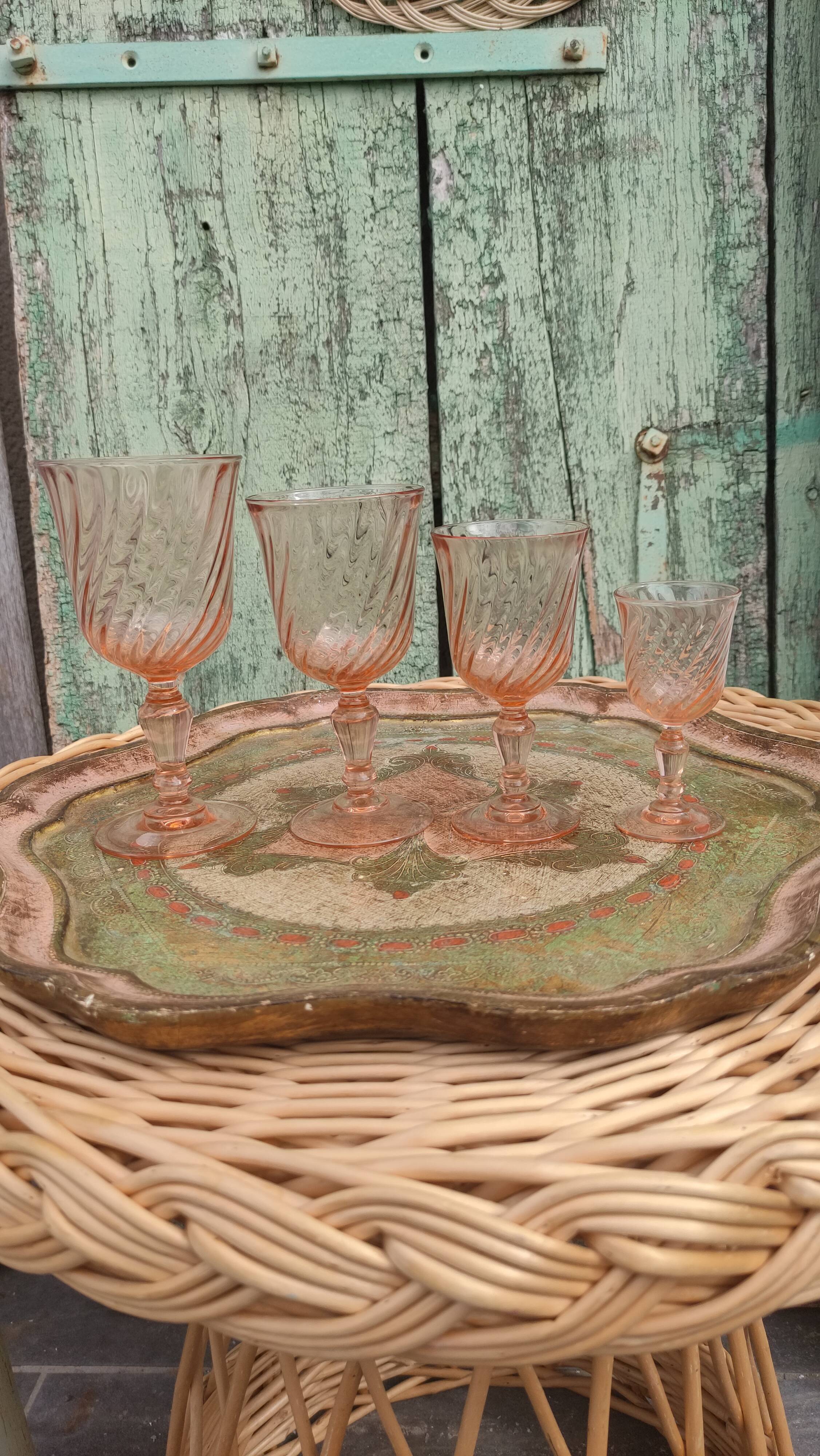 Rosaline D'arcoroc Luminarc pink wine glasses