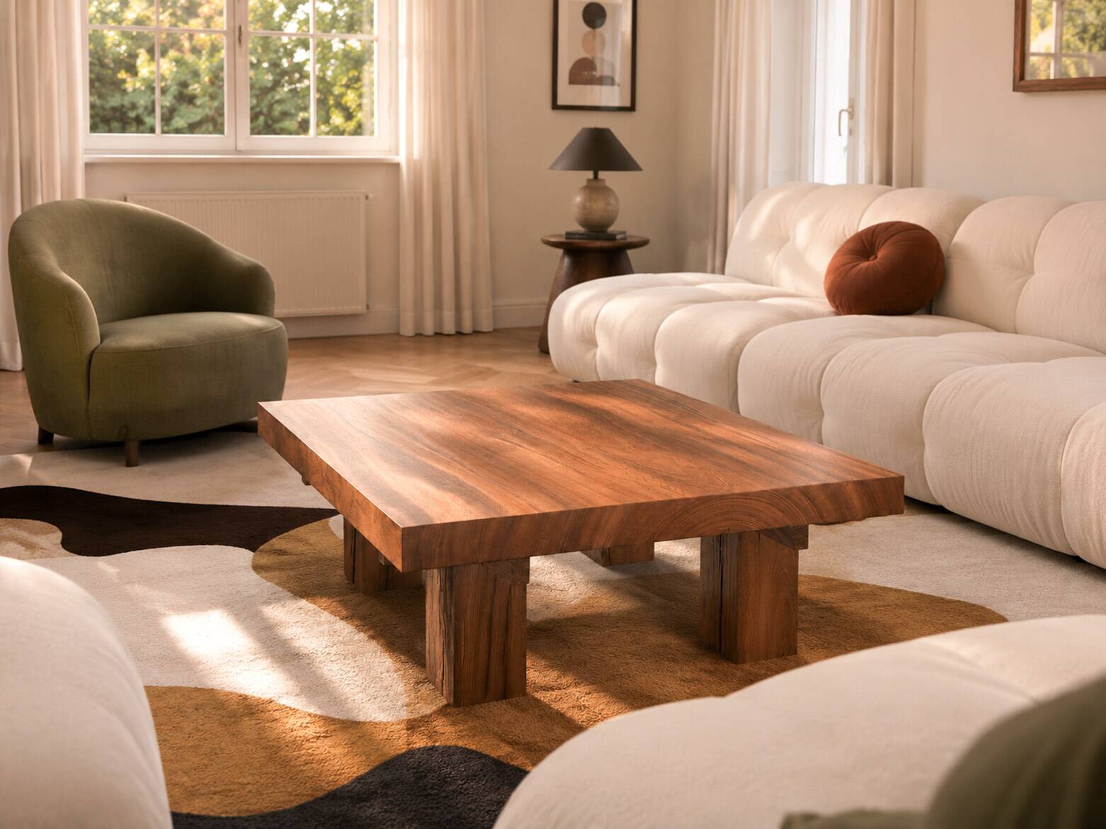 Exotic wood coffee table - model cent-six - timeless design
