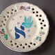 Vintage painted ceramic wall plate with cut-out design by Claude Smadja.