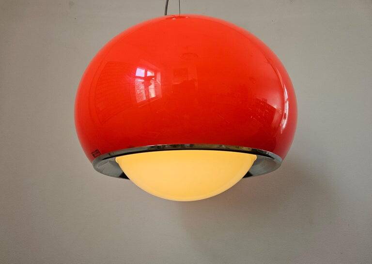Large Midcentury Pendant Meblo, Space Age, Harvey Guzzini, Italy, 1970s
