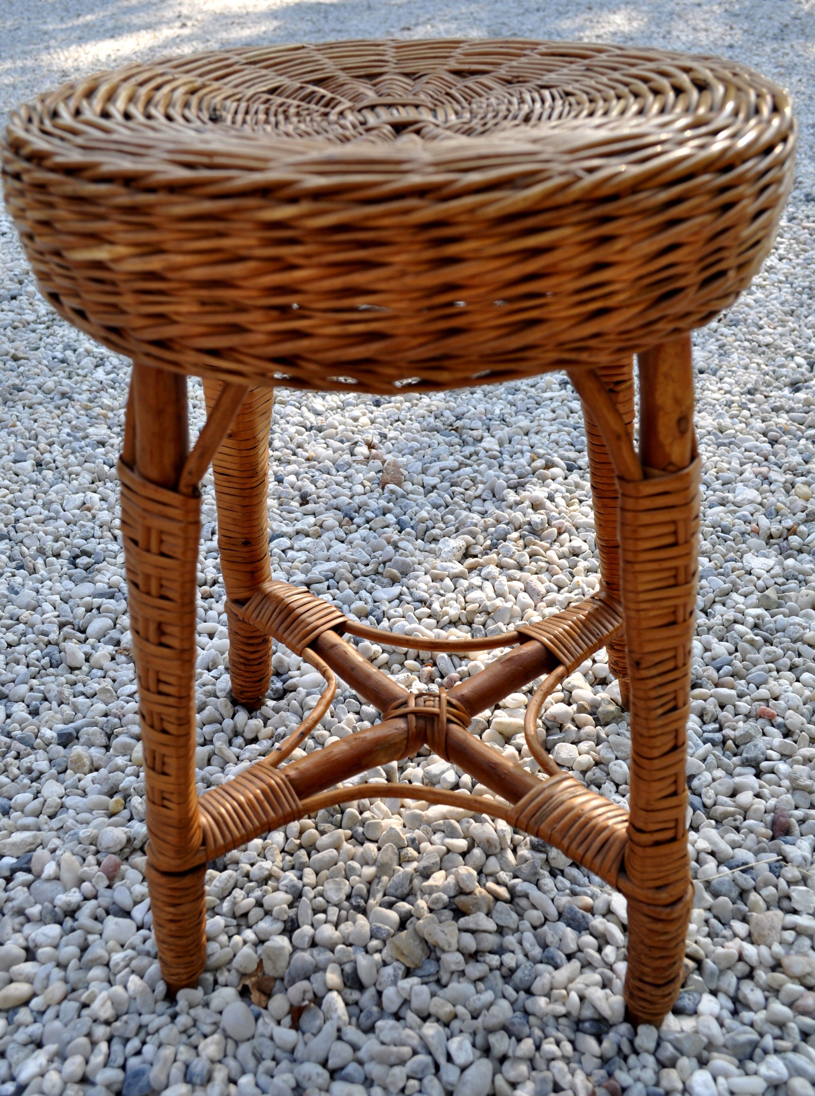 Vintage rattan stool