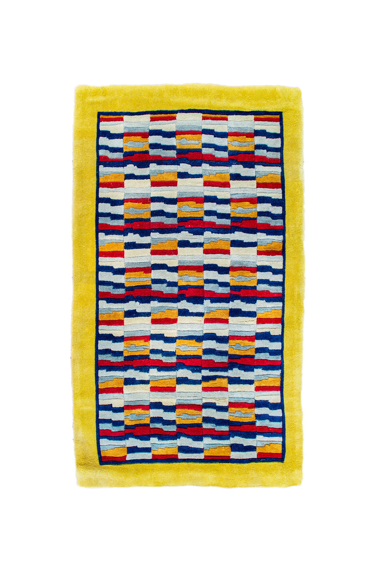 Mat with geometric design, hand tufted 1970s