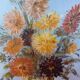 Ancient oil on canvas signed flower motif very beautiful silver framing