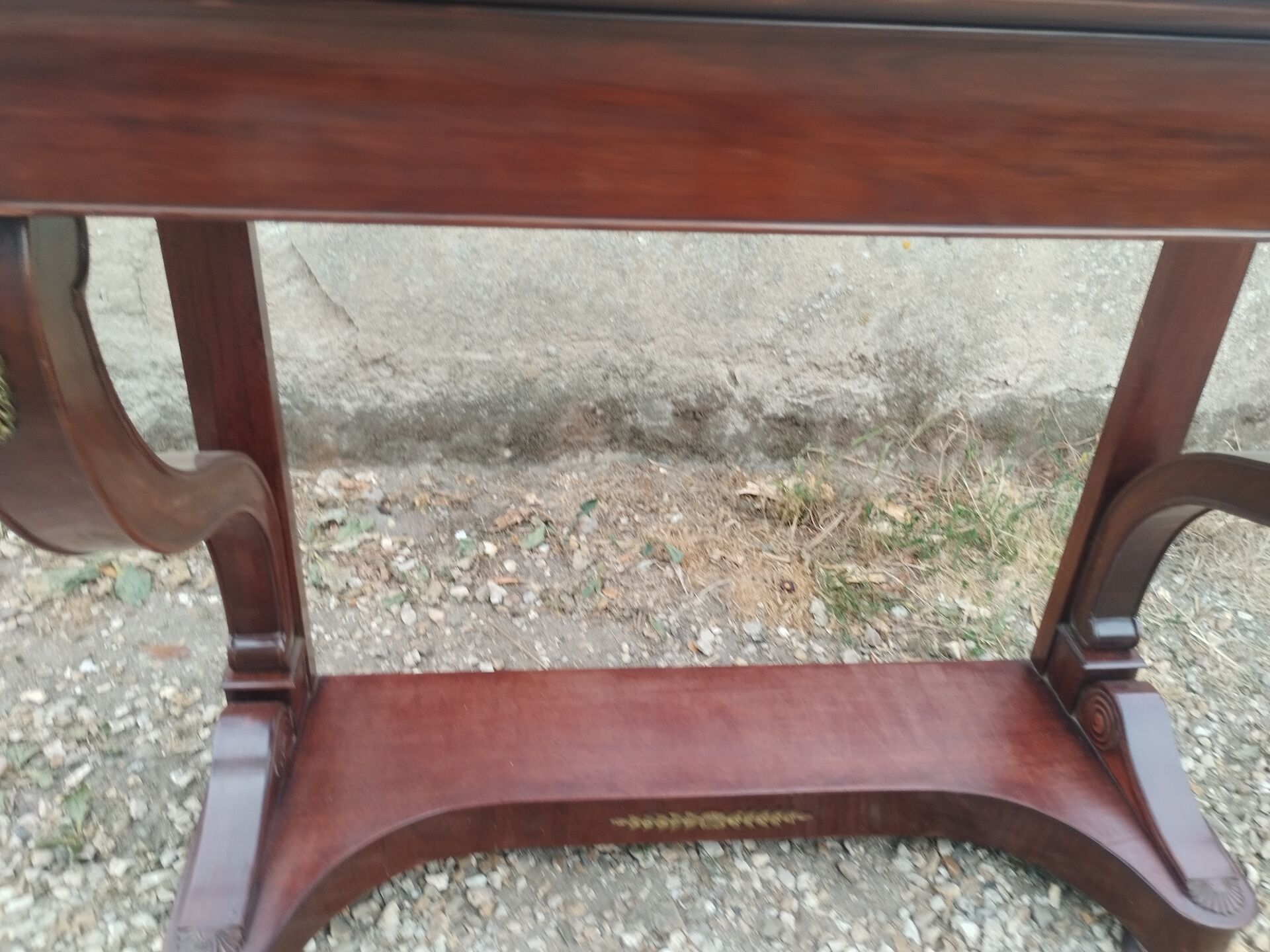 Console ancienne style louis xvi plateau bois