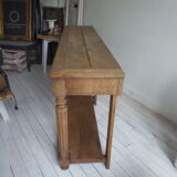 Old solid oak console waxed finish
