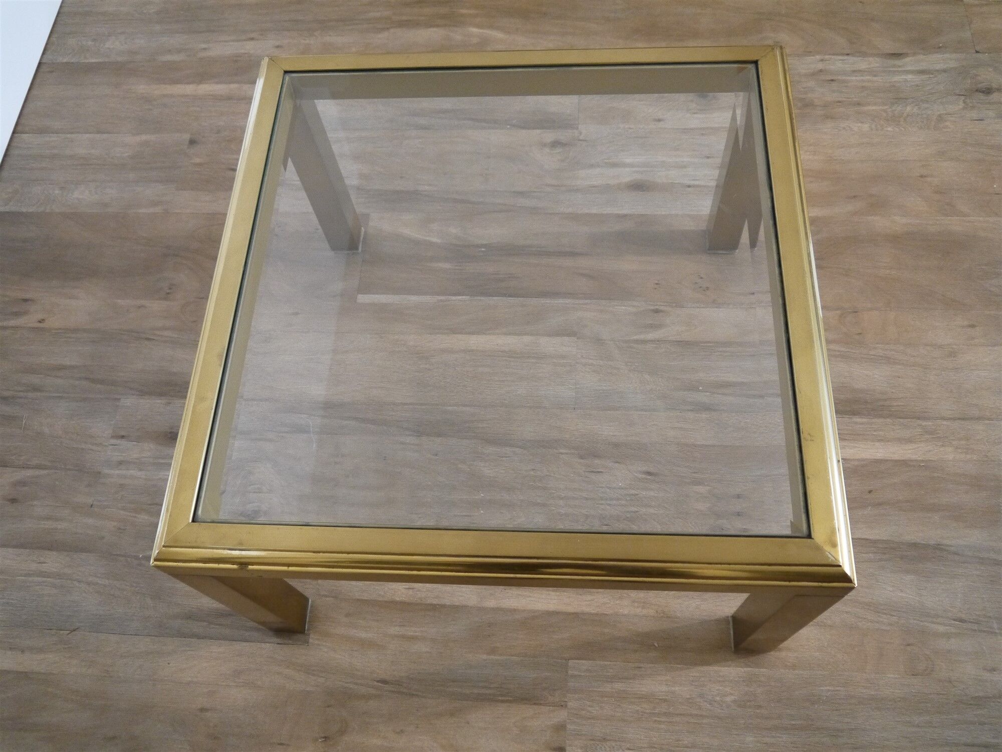 Brass and glass coffee or coffee table