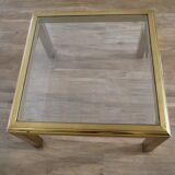 Brass and glass coffee or coffee table