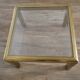Table basse ou d'appoint en laiton et verre 1970