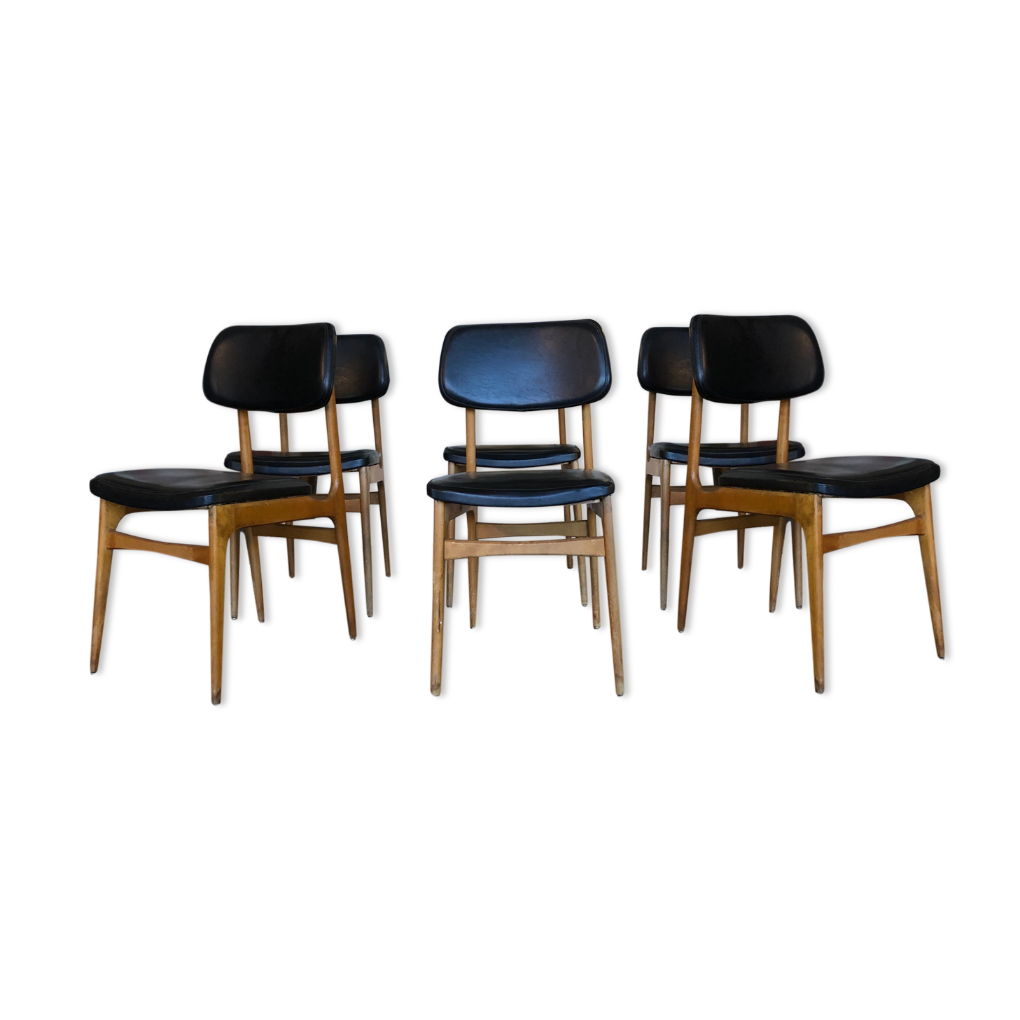 Suite of 6 stella chairs 1960