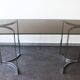 Smoked glass console with chrome legs, 1970.
