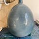Blue enameled ceramic lamp by Roland Zobel, Les Cyclades workshop