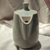 Vintage French large coffee pot in light green ceramic