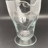 Service pichet et verres ciselé motif Fleurs