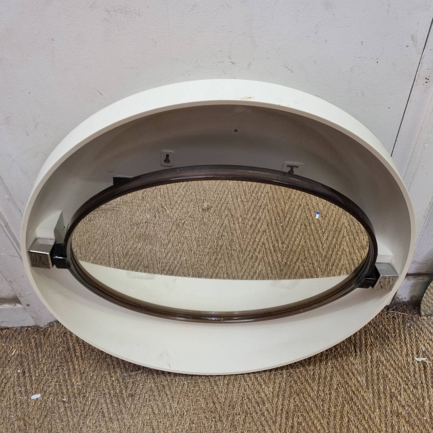 Round tilting mirror with light from 1970 (62cm)