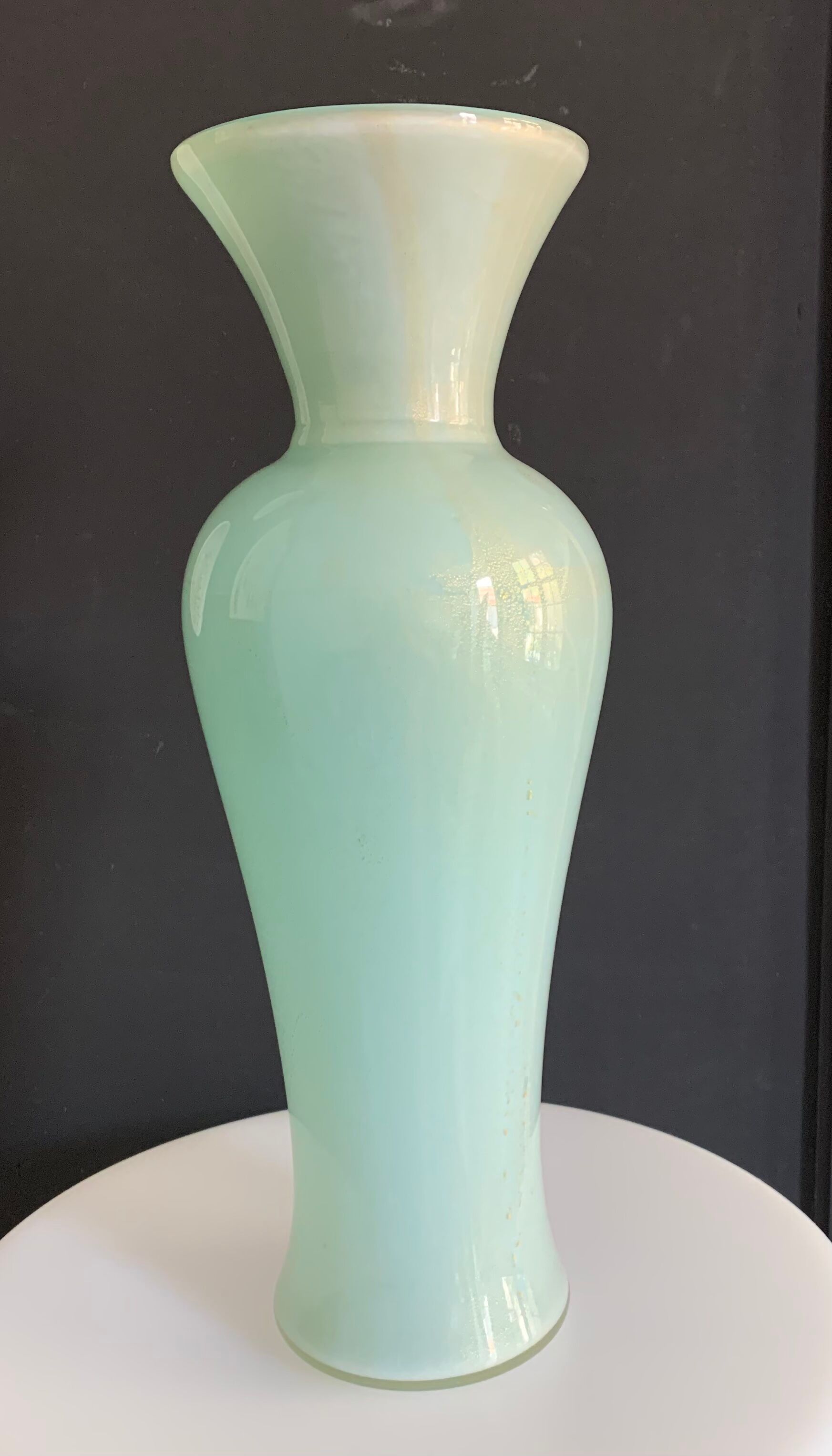 Murano - turquoise lined glass vase