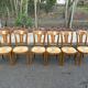 6 Louis XVI Directoire style chairs from the 20th century with rush seats.