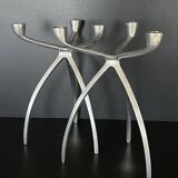 Aluminium tripod candle holders for De Bijenkorf, Netherlands 1970s