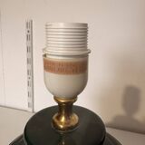 Old Ceramic Lamp Base Green Floral Decor Signed Olivier Corro