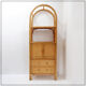 Vintage bamboo bookcase with drawers, 1980s