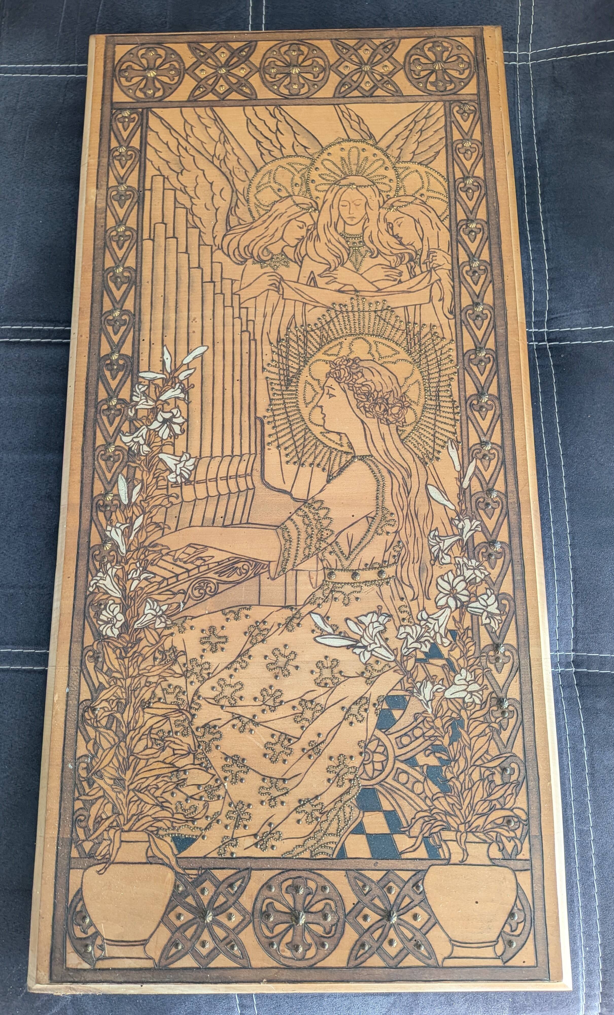 Panneau décoratif en bois type art nouveau