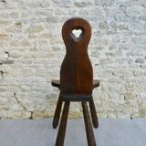 Mountain chair in solid wood, carved with a chisel, around 1960.