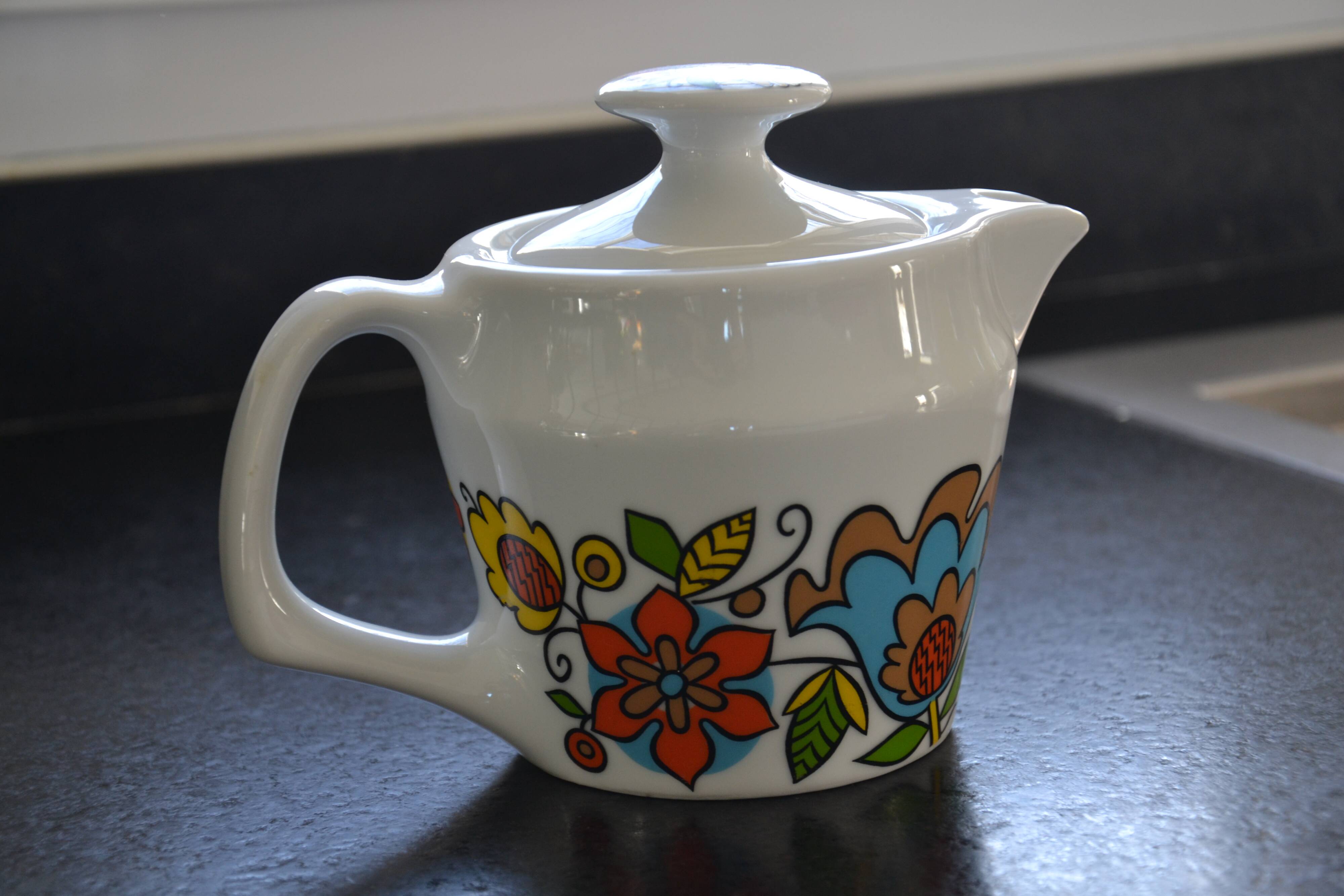 Vintage seventies colorful teapot