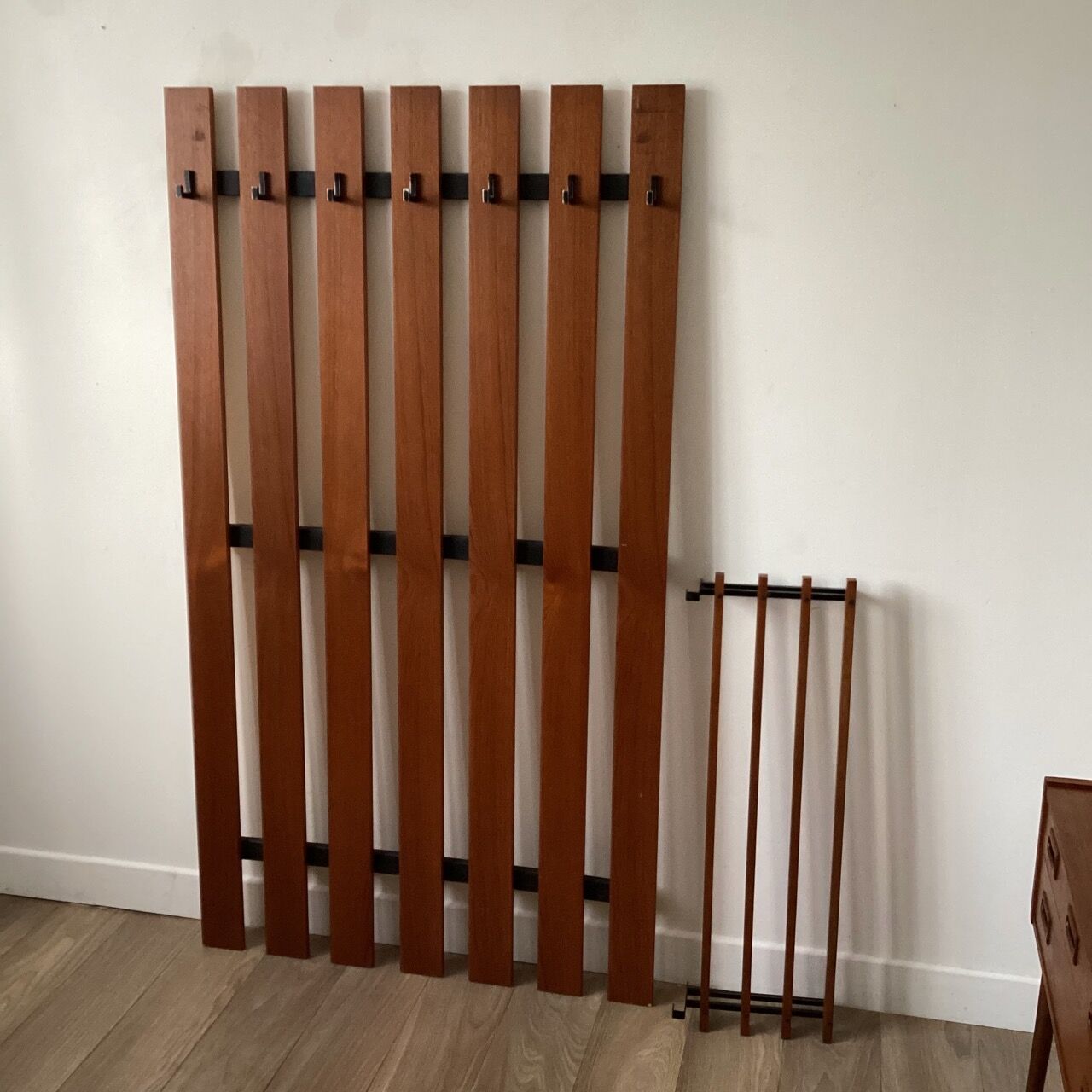Wooden wall coat rack