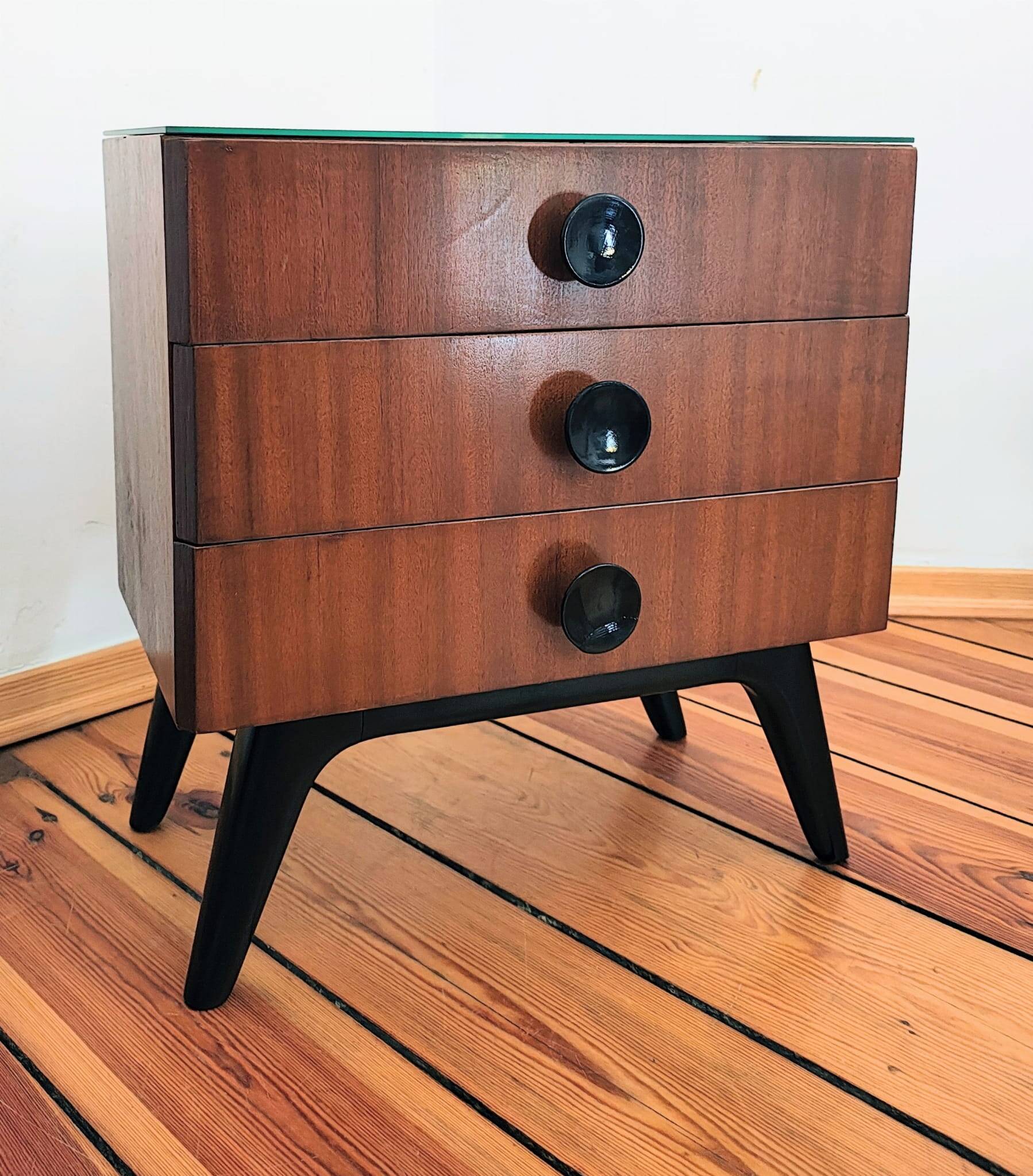 Czechoslovakian Nightstands by J. Halabala for UP Závody, 1950s, Set of 3