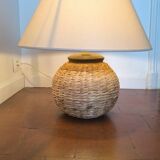 Vintage wicker table lamp