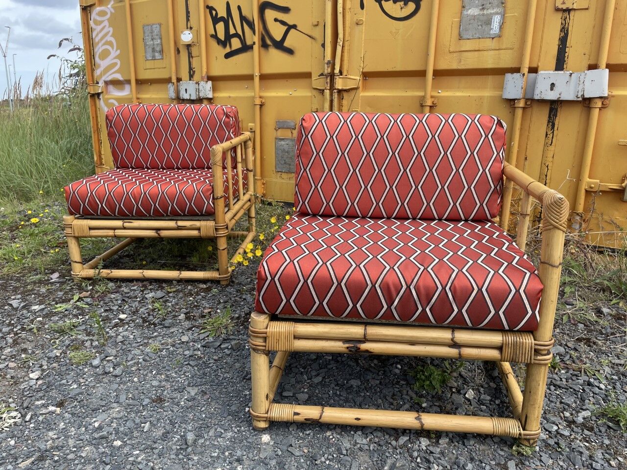 Vintage rattan armchair
