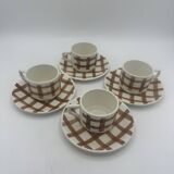 Lot tasses motif torchon