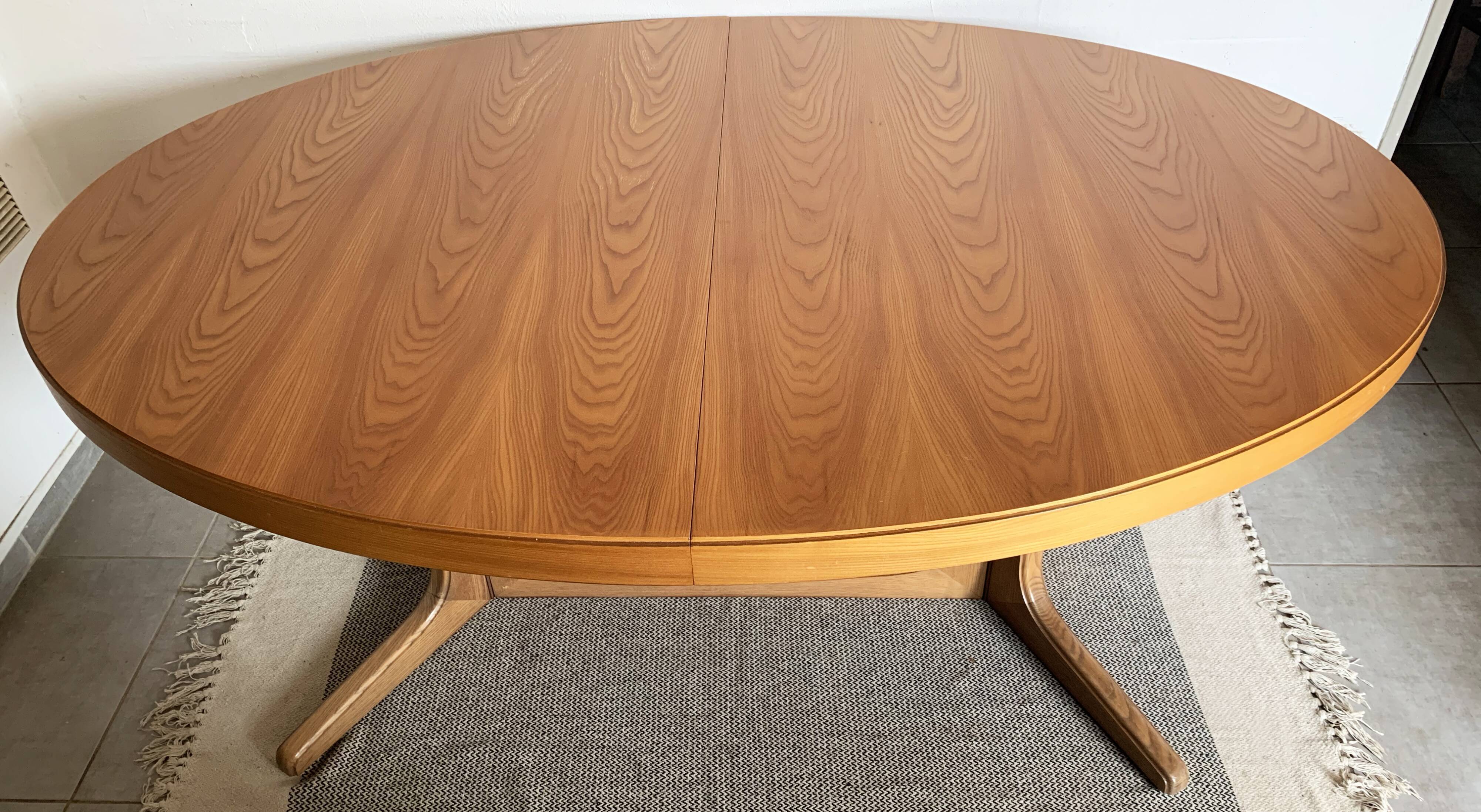 Baumann vintage 1970 oval table, stamped NF