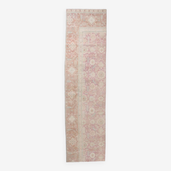 Tapis persan rose pâle 3 x 10, 82 x 311 cm.