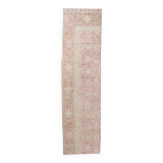 3x10 Pale Pink Persian Runner Rug, 82x311Cm