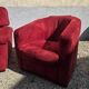 Ensemble un canapé deux fauteuils rouge et un pouf très bon état