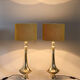 Pair of tall brass table lamps, 1950s, restored