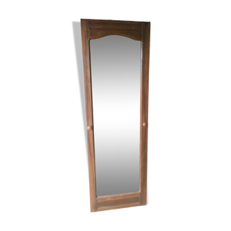 Beveled walnut mirror