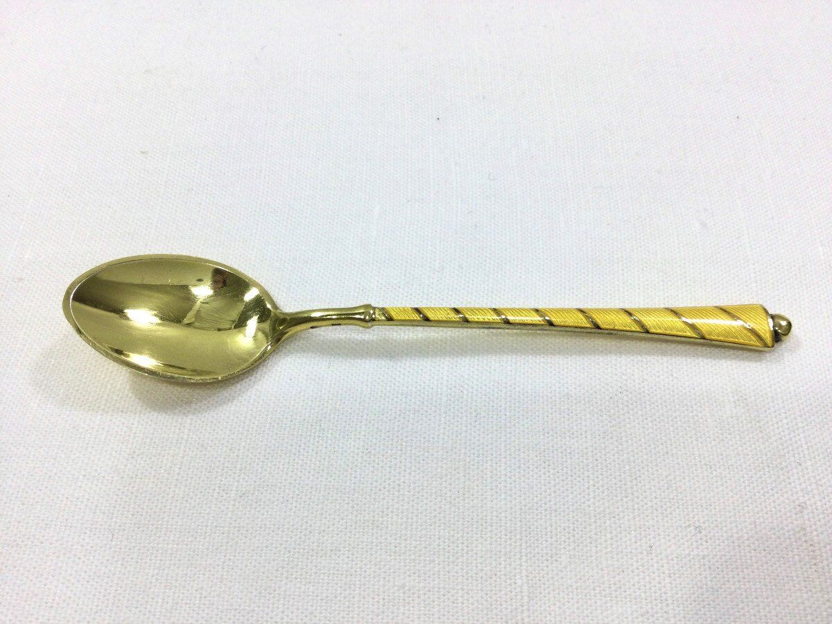 Denmark - Enamelled Moka Vermeil Spoons