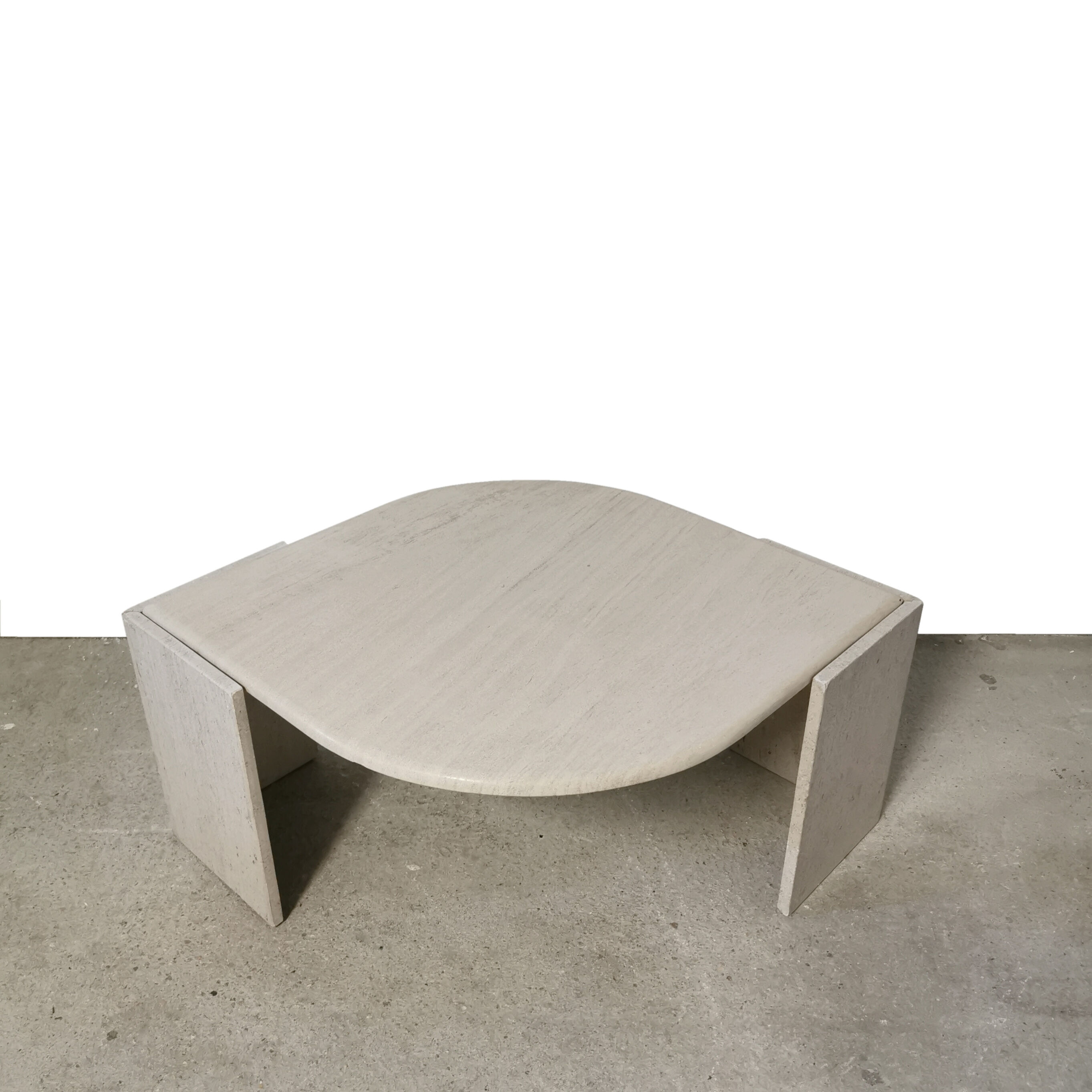Italian work travertine coffee table, 1970