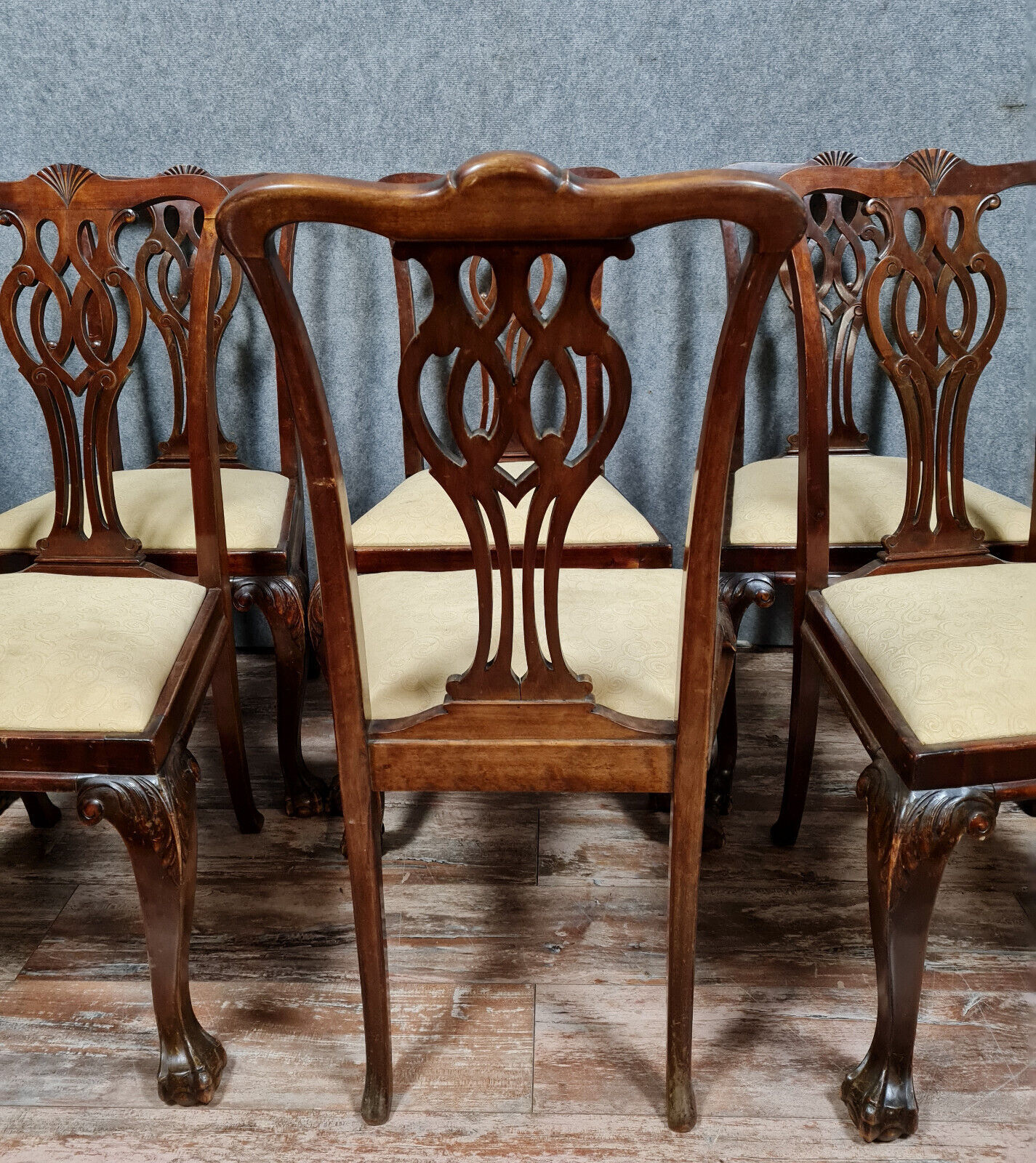 Series of 6 Chippendale mahogany chairs circa 1900