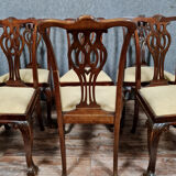 Série de 6 chaises Chippendale en acajou vers 1900