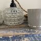 Lot de deux baladeuses vintage en verre ciselé électrifiées à neuf