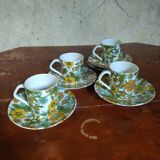 Service à café fleuri seventies