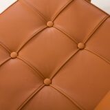 Rare Grete Jalk teak lounge chairs in aniline cognac leather for Cado