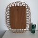 Vintage mirror 1960 sun rattan wicker rectangle - 48 x 38 cm